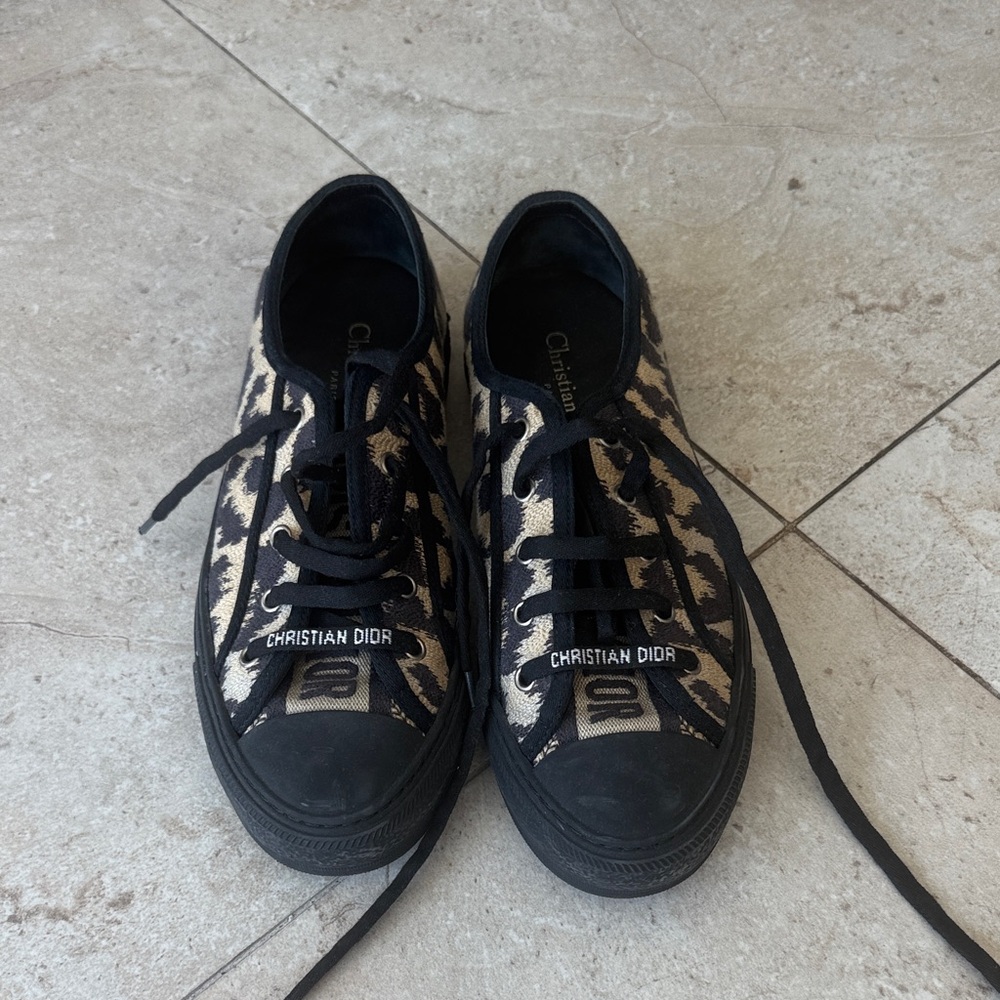 Dior Kids Black and Cream Sneakers